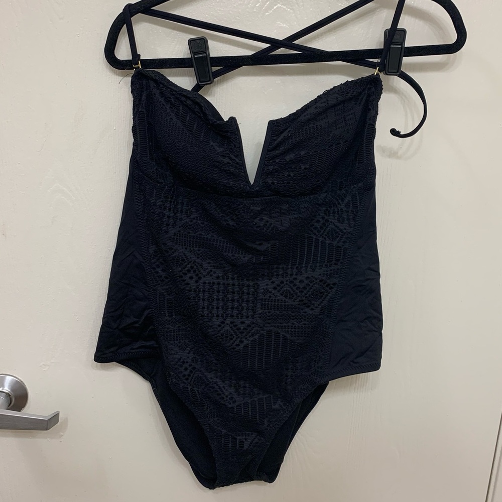 Black Open Back Swimsuit